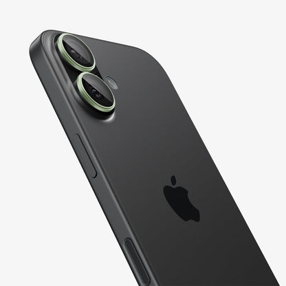 AGL10128 - iPhone 17 Optik Pro EZ Fit Lens Protector in green showing the back and side