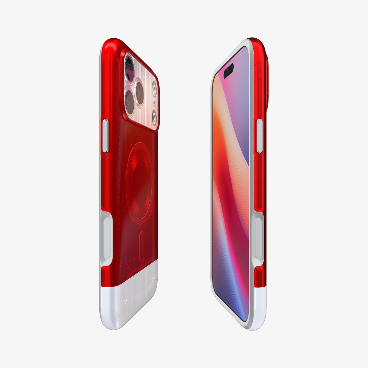 ACS09909 - iPhone 17 Pro Max Case Classic C1 (MagFit) in ruby showing the sides, partial front and back