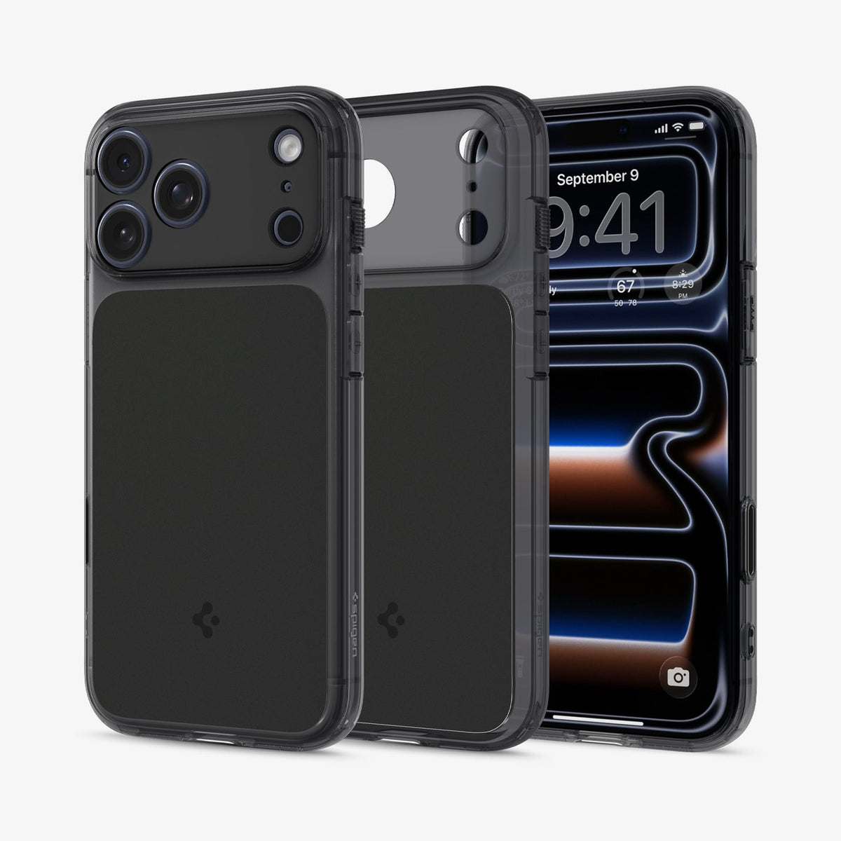 ACS10047 - iPhone 18 Pro Max / iPhone 17 Pro Max Ultra Hybrid T (Mag Fit) in Matte Black showing the back, front and inside
