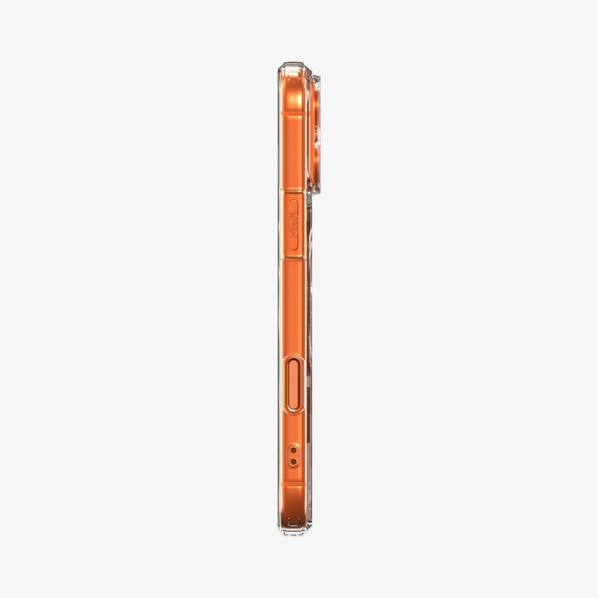 ACS10468 - iPhone 18 Pro Max / iPhone 17 Pro Max Ultra Hybrid T (Mag Fit) in Glossy Orange showing the side