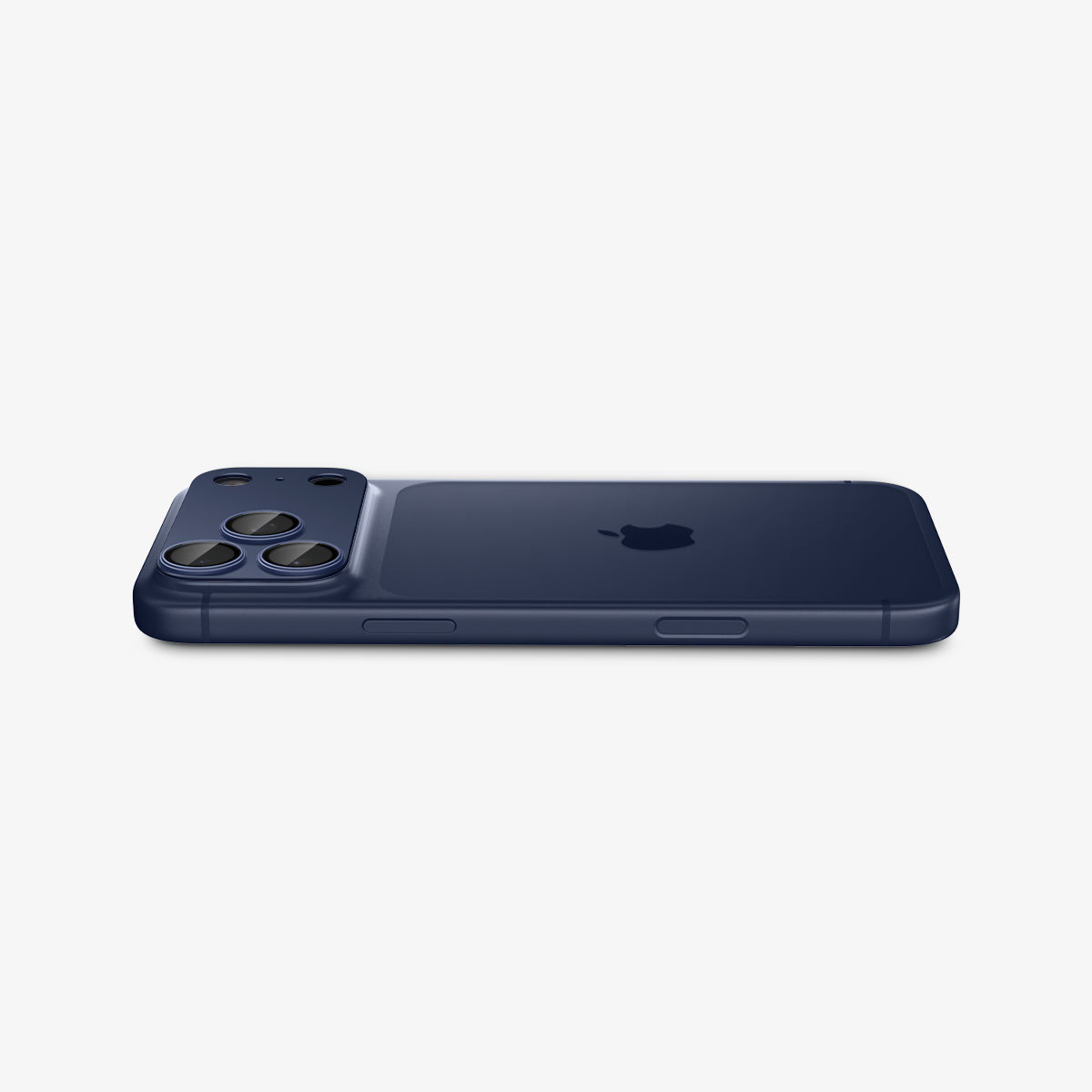 AGL10646 - iPhone 17 Pro Optik Pro XL EZ Fit Lens Protector in blue showing the back, partial side