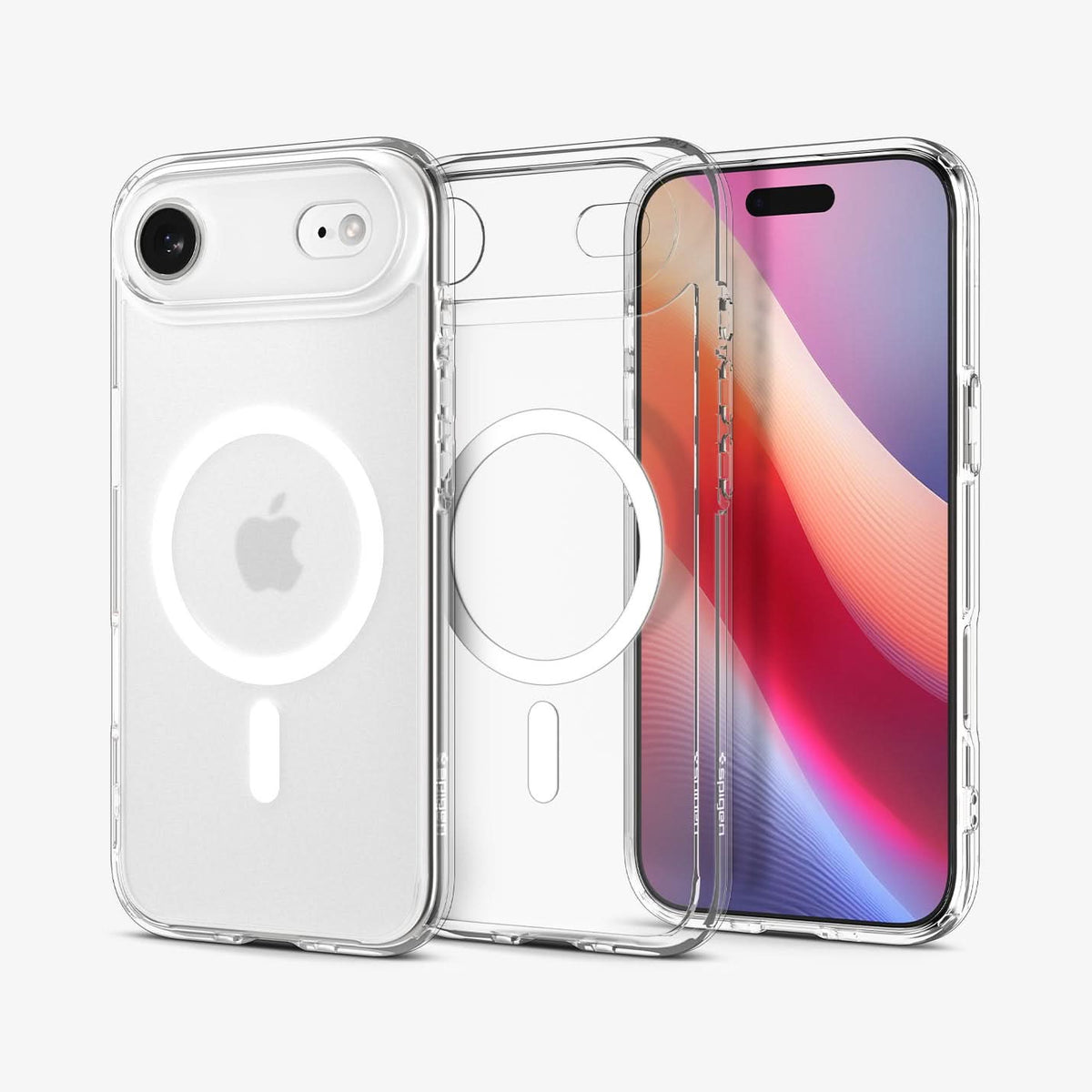 ACS10055 - iPhone 17 Air Ultra Hybrid (MagFit) in Frost White showing the back, partial inner, partial front and sides