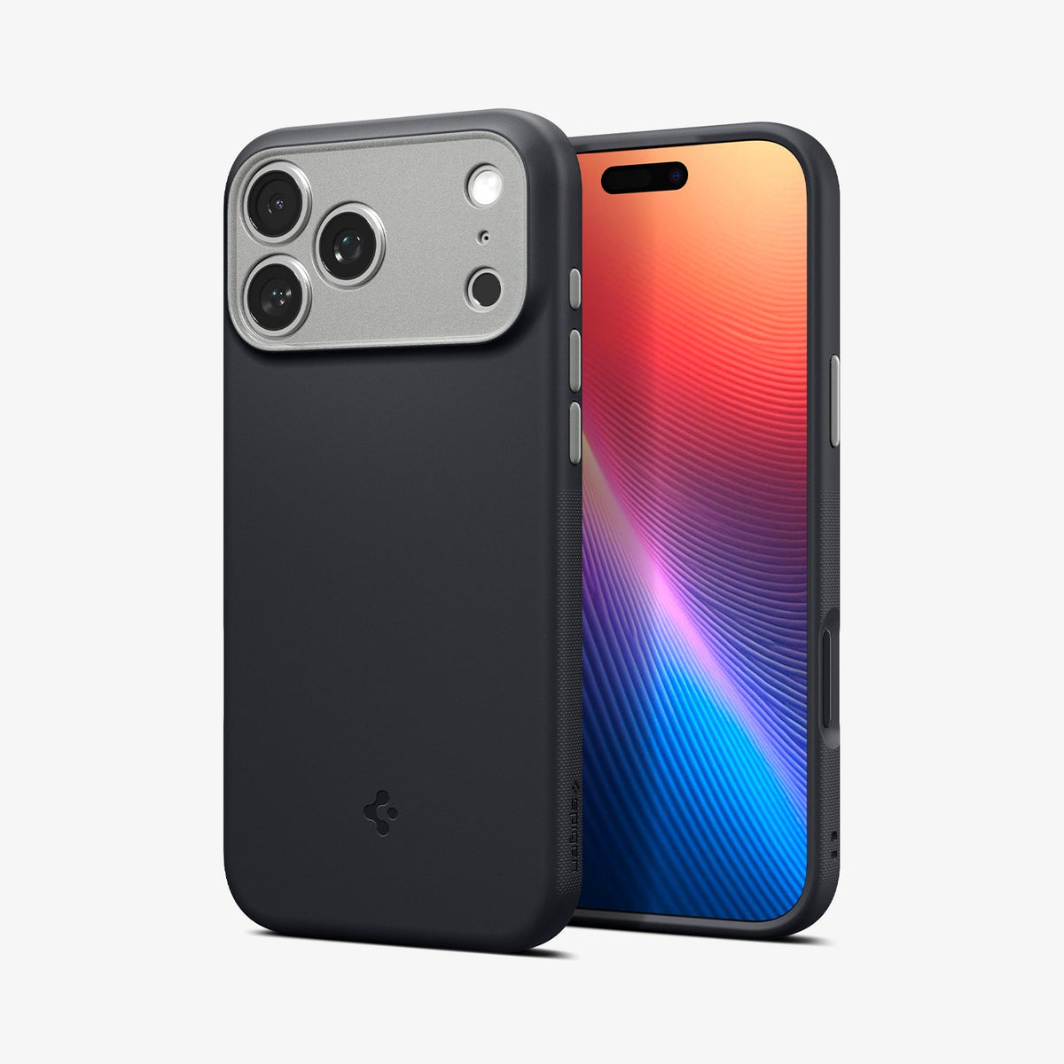 ACS09968 - iPhone 17 Pro Case Nano Pop (MagFit) in black sesame showing the back and front