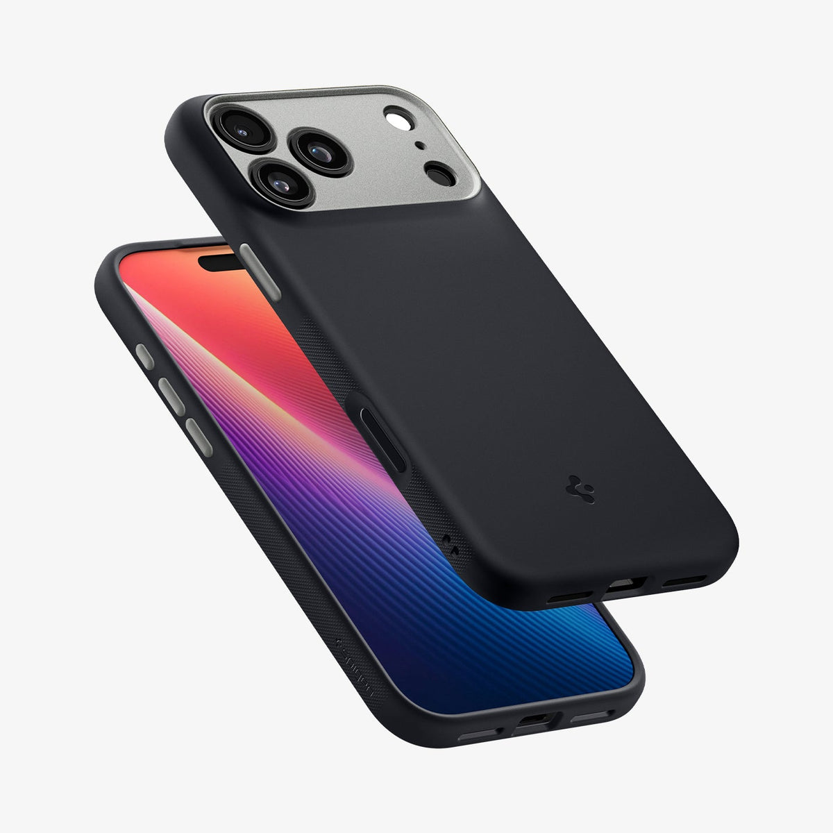 ACS09915 - iPhone 17 Pro Max Case Nano Pop (MagFit) in black sesame showing the back, side and partial front