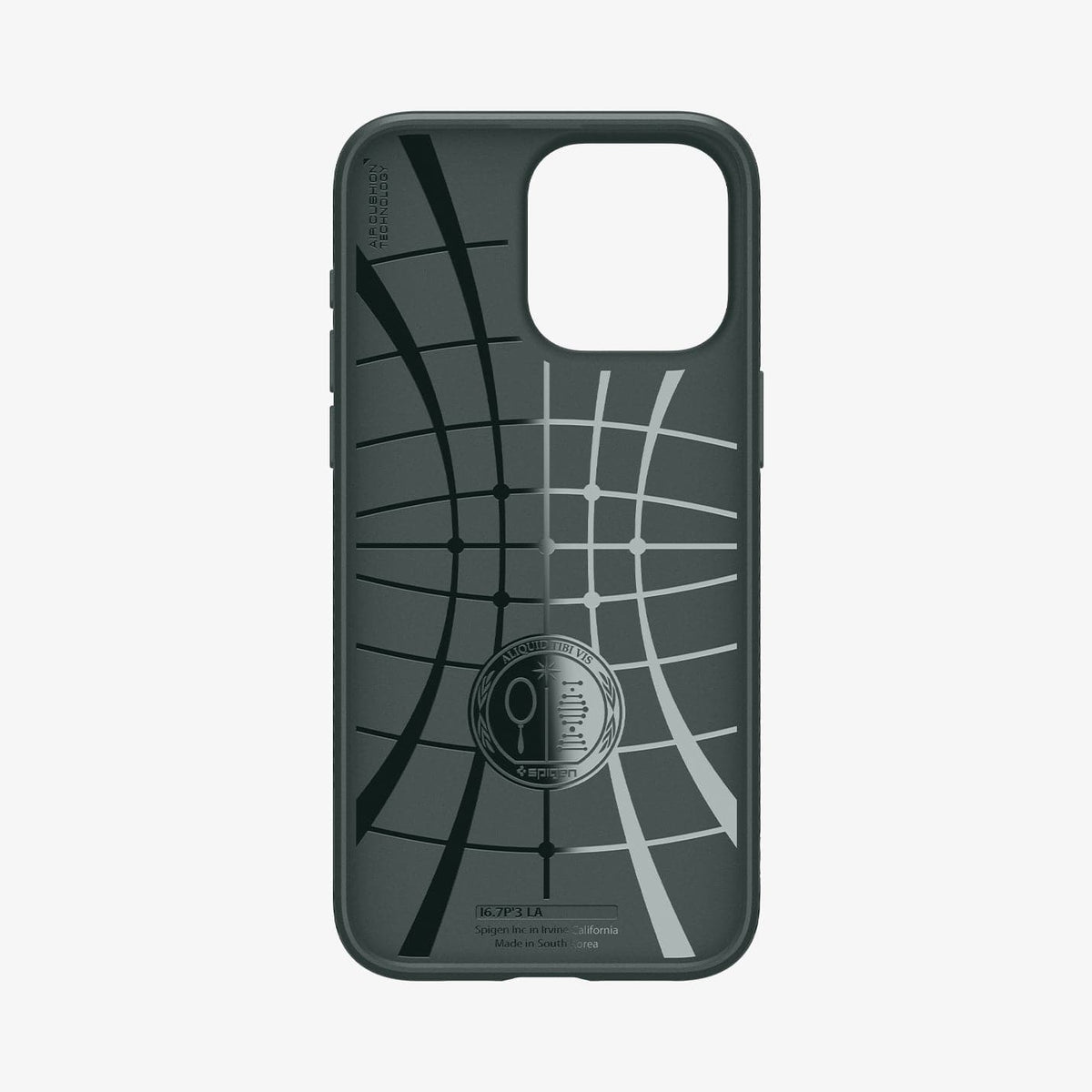 ACS06564 - iPhone 15 Pro Max Case Liquid Air in abyss green showing the inside of case