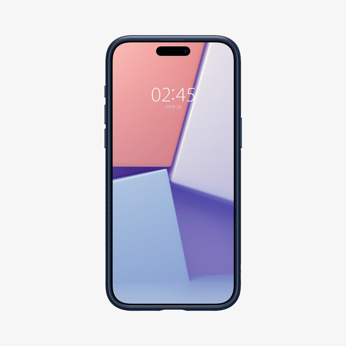 ACS06563 - iPhone 15 Pro Max Case Liquid Air in navy blue showing the front