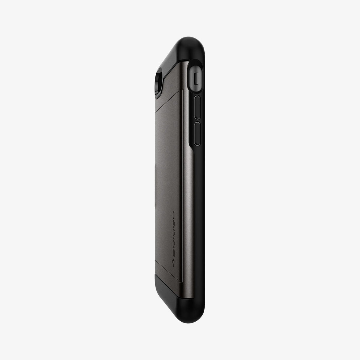 042CS20453 - iPhone SE Slim Armor CS case in gunmetal showing the angled side