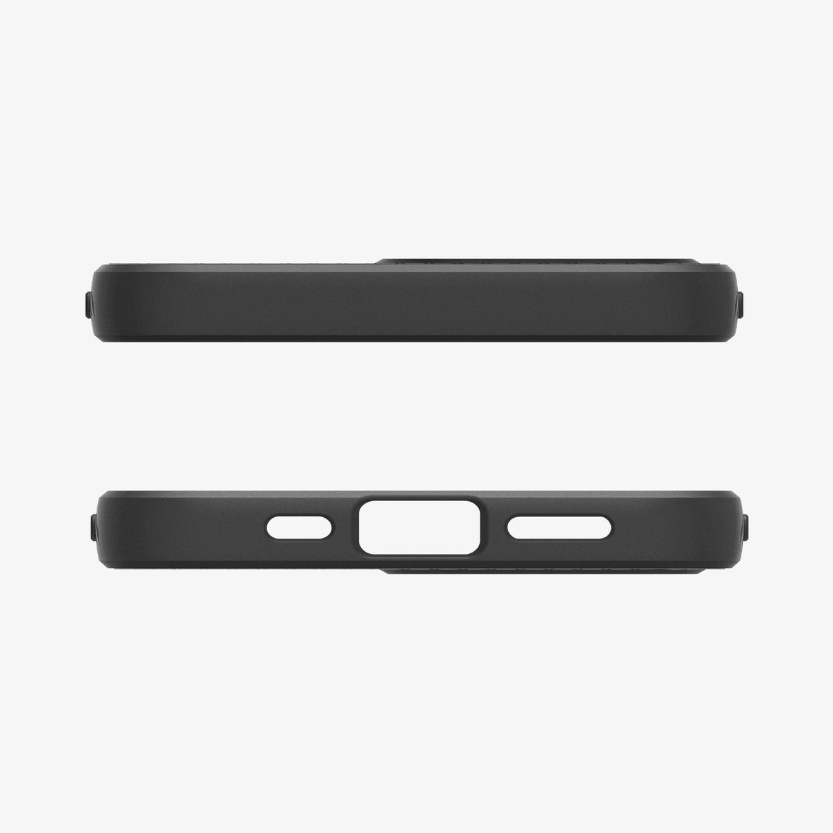 ACS09151 - iPhone 17e Case Liquid Air (MagFit) in Matte Black showing the top and bottom
