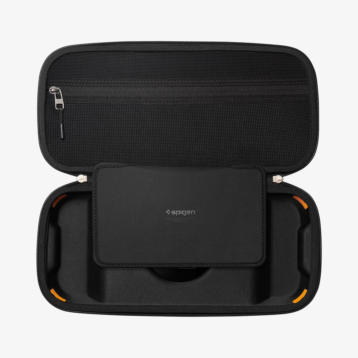 AFA07463 - Legion Go Rugged Armor Pro Pouch in Black showing the top fully opened