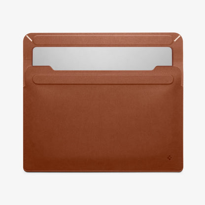 AFA06425 - MacBook Pro 16-inch Valentinus S Laptop Pouch in Classic Brown interior view showing laptop pocket and sleeve structure