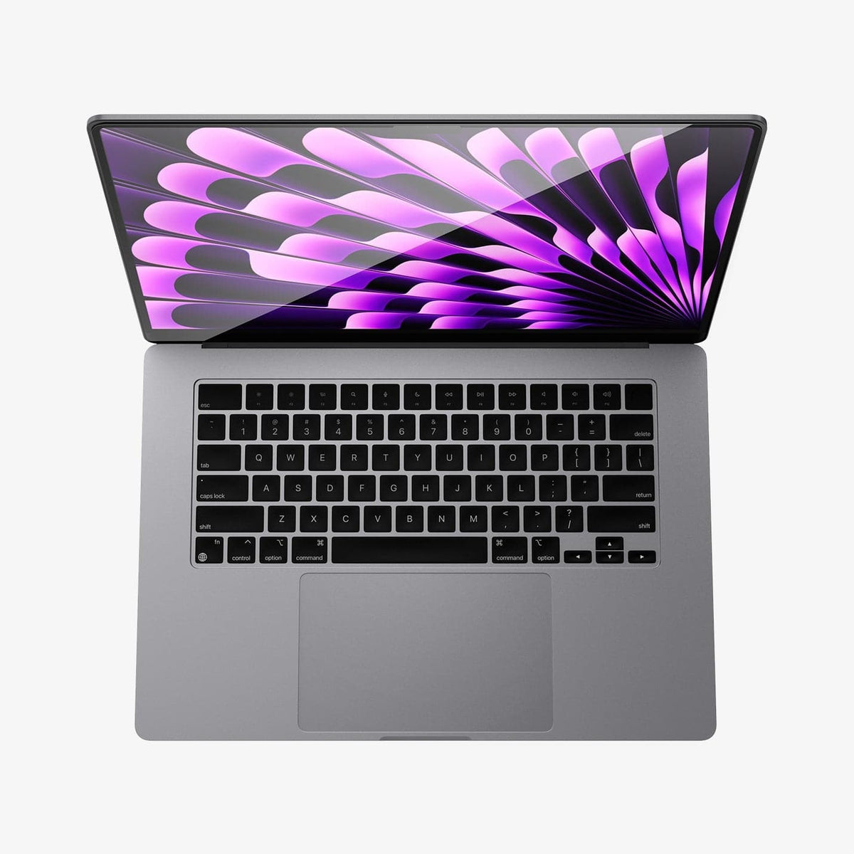AGL06950 - MacBook Air 15" (2023) Screen Protector GLAS.tR SLIM showing the top and front view
