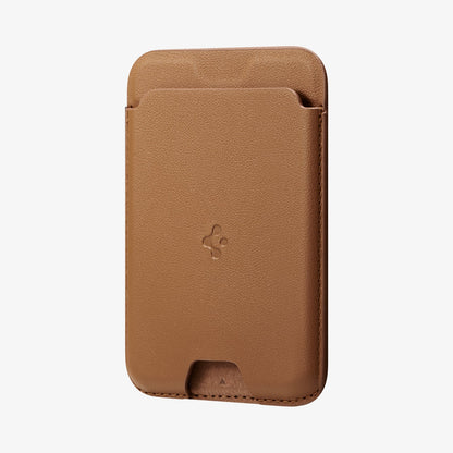 AFA03854 - MagSafe Card Holder Valentinus (MagFit) in brown showing the front and side