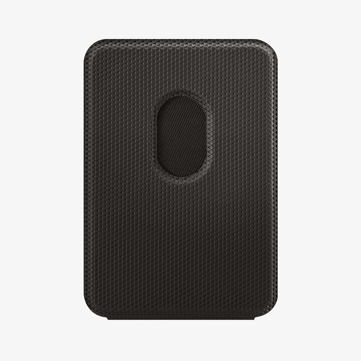 AMP02766 - MagSafe Card Holder Smart Fold Wallet (MagFit) in gunmetal showing the back