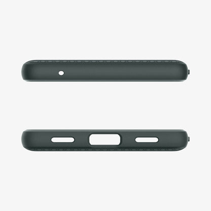 ACS06094 - Pixel 7a Case Liquid Air in abyss green showing the top and bottom with precise cutouts