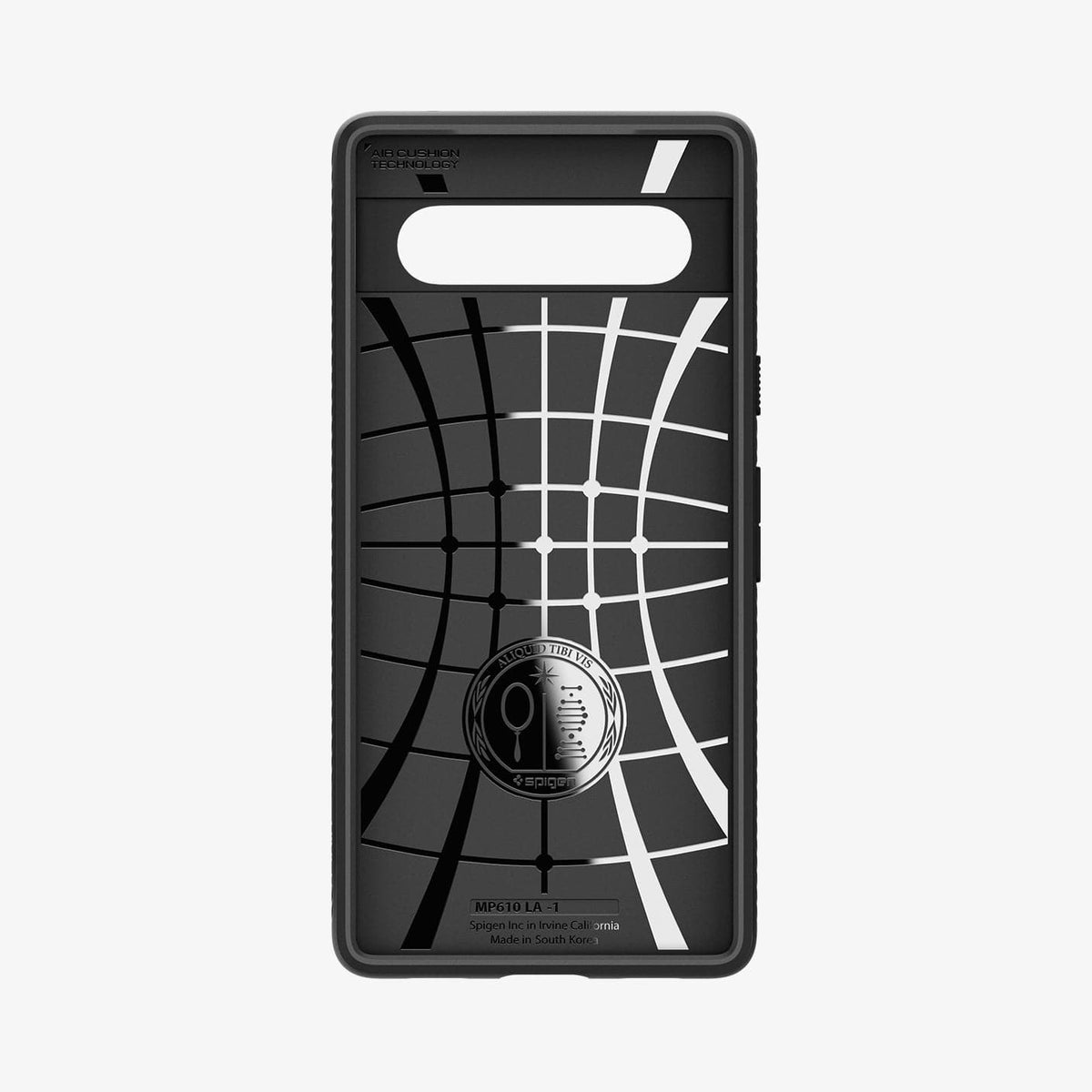 ACS05815 - Pixel 7a Case Liquid Air in matte black showing the inside of case