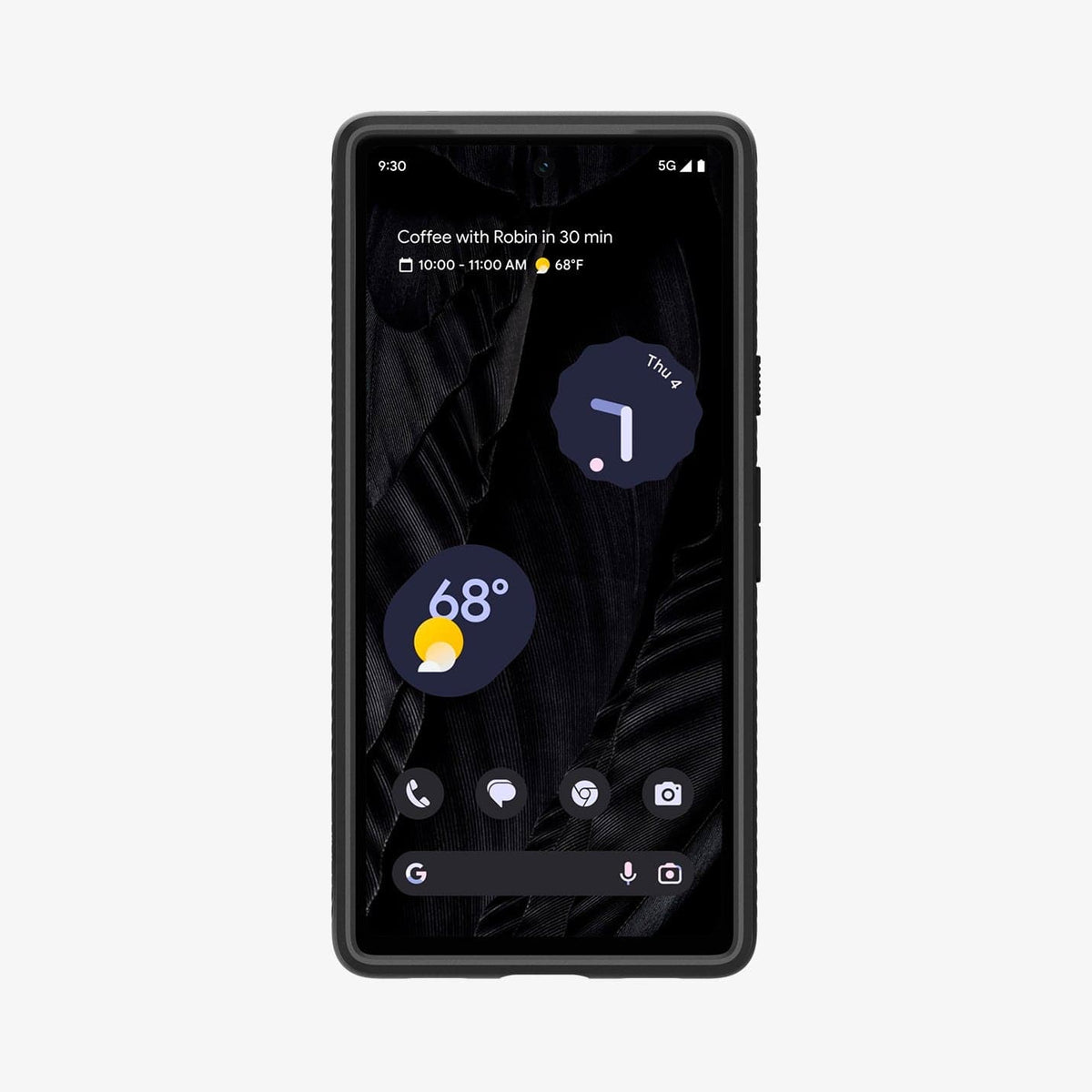ACS05815 - Pixel 7a Case Liquid Air in matte black showing the front