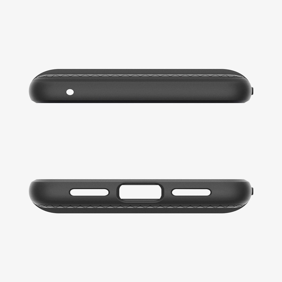 ACS06274 - Pixel 8 Case Liquid Air in Matte Black showing the top and bottom