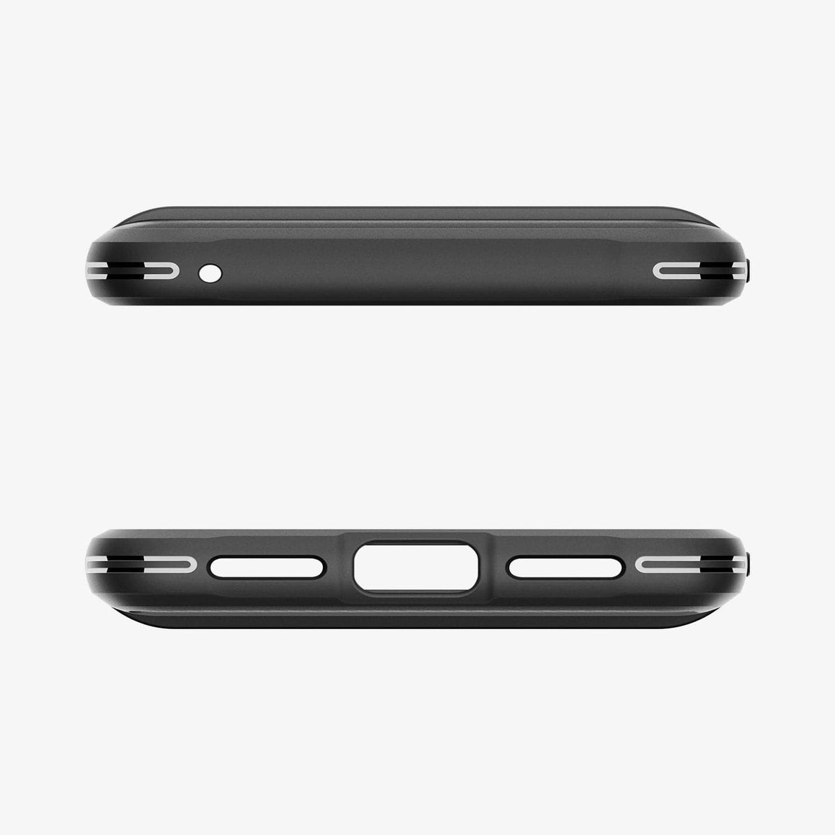 ACS06277 - Pixel 8 Case Rugged Armor in matte black showing the top and bottom with precise cutouts