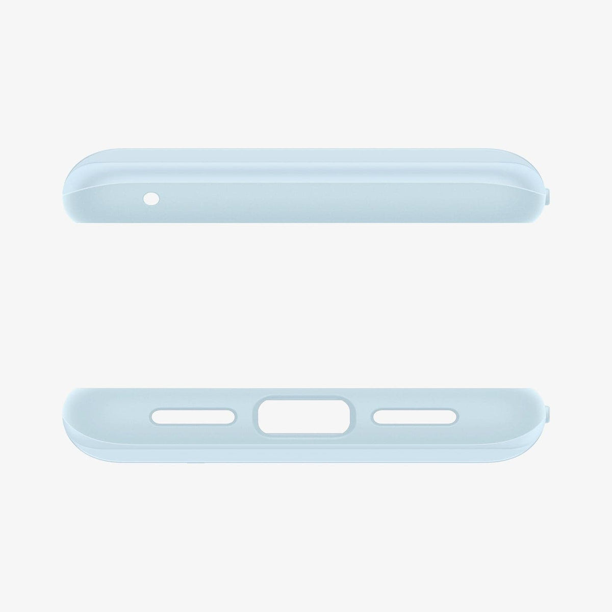ACS06290 - Pixel 8 Case Thin Fit in mute blue showing the top and bottom with precise cutouts