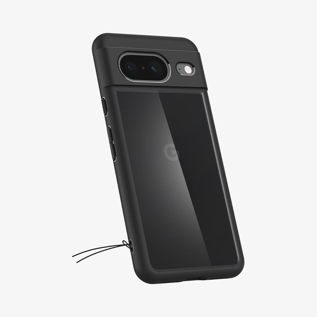ACS06280 - Pixel 8 Case Ultra Hybrid in matte black showing the back and partial side