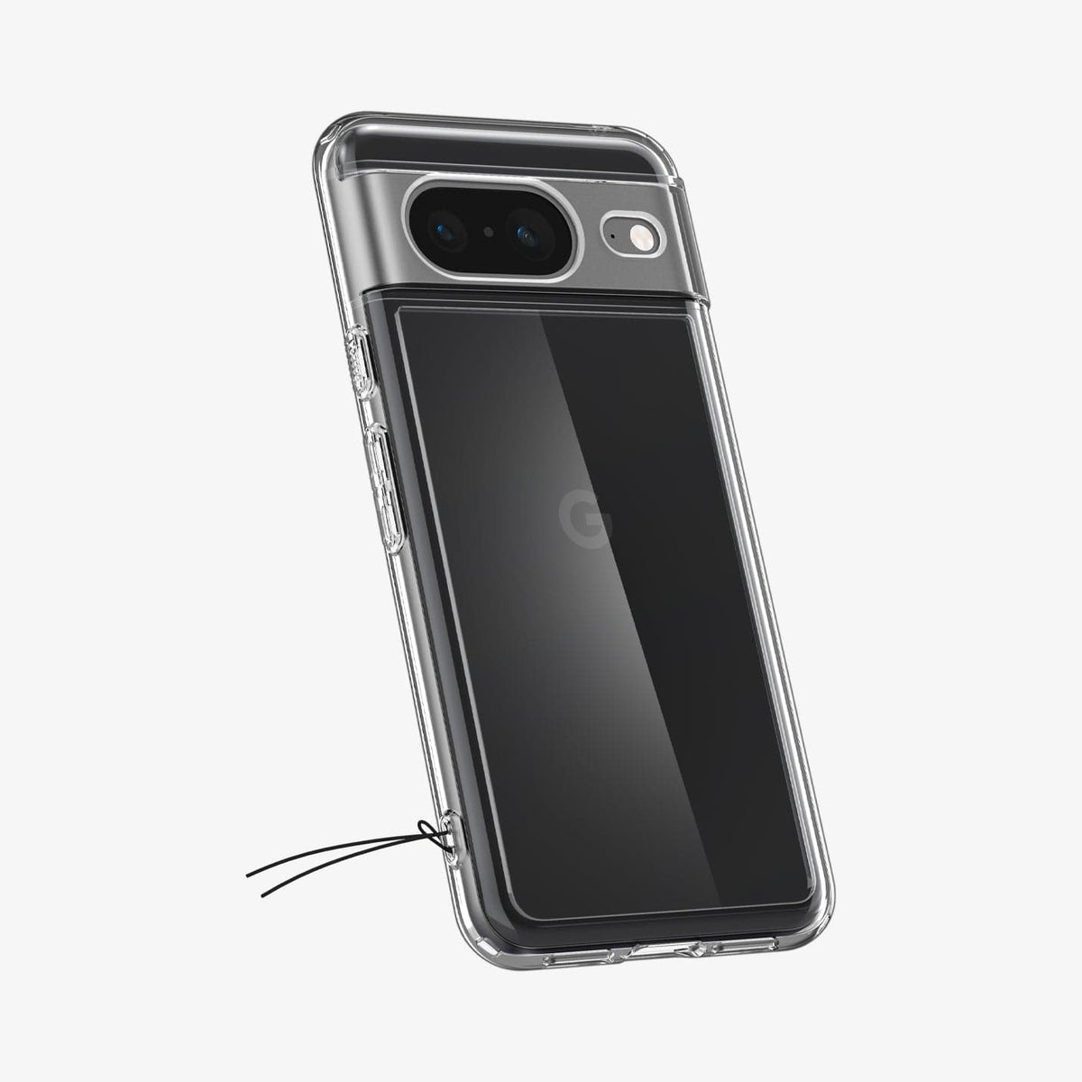 ACS06278 - Pixel 8 Case Ultra Hybrid in crystal clear showing the back and partial side