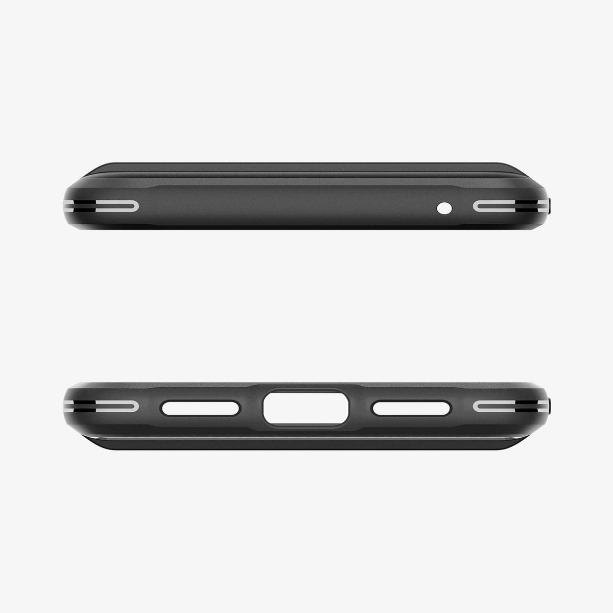 ACS06314 - Pixel 8 Pro Case Rugged Armor in matte black showing the top and bottom with precise cutouts