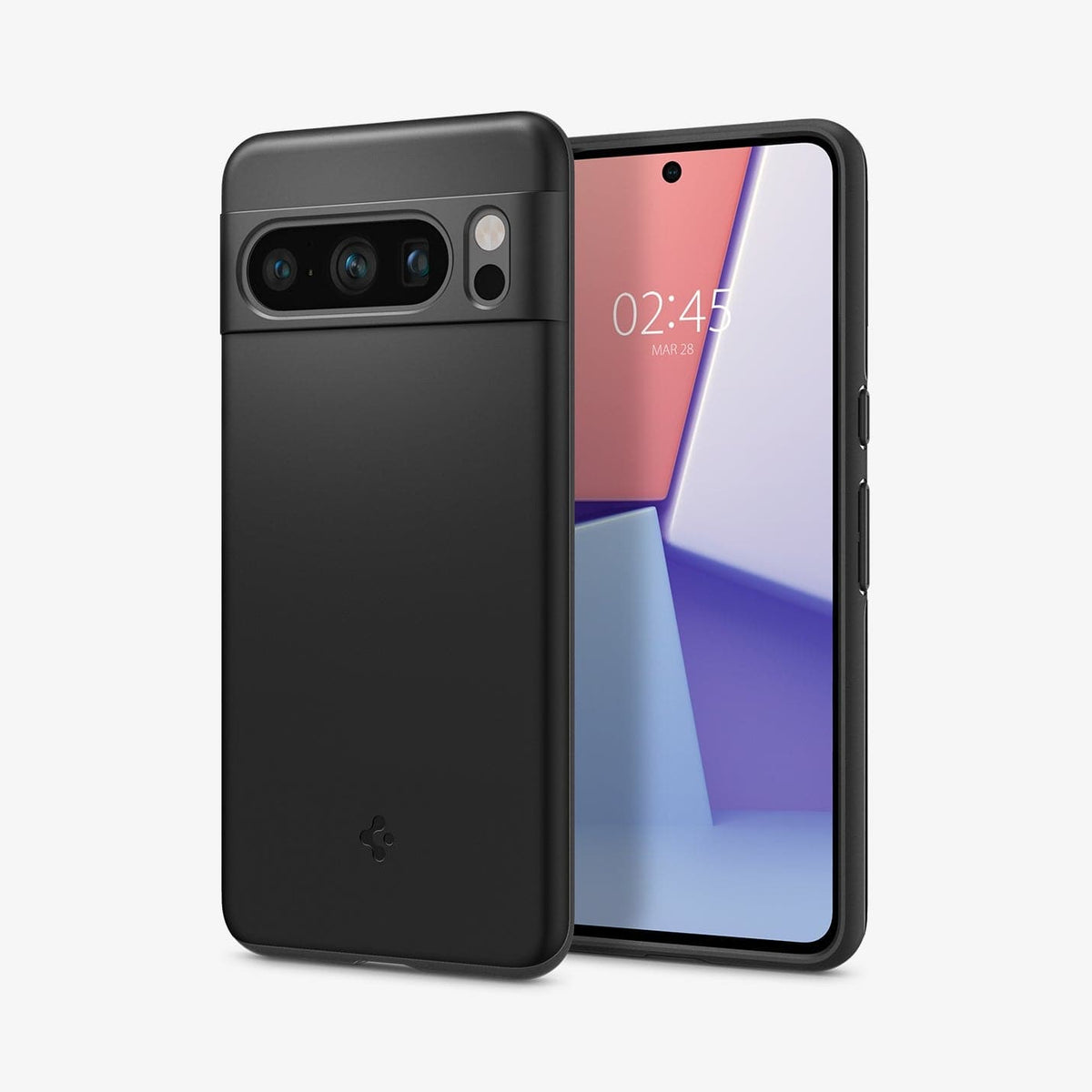 ACS06325 - Pixel 8 Pro Case Thin Fit in black showing the back and front