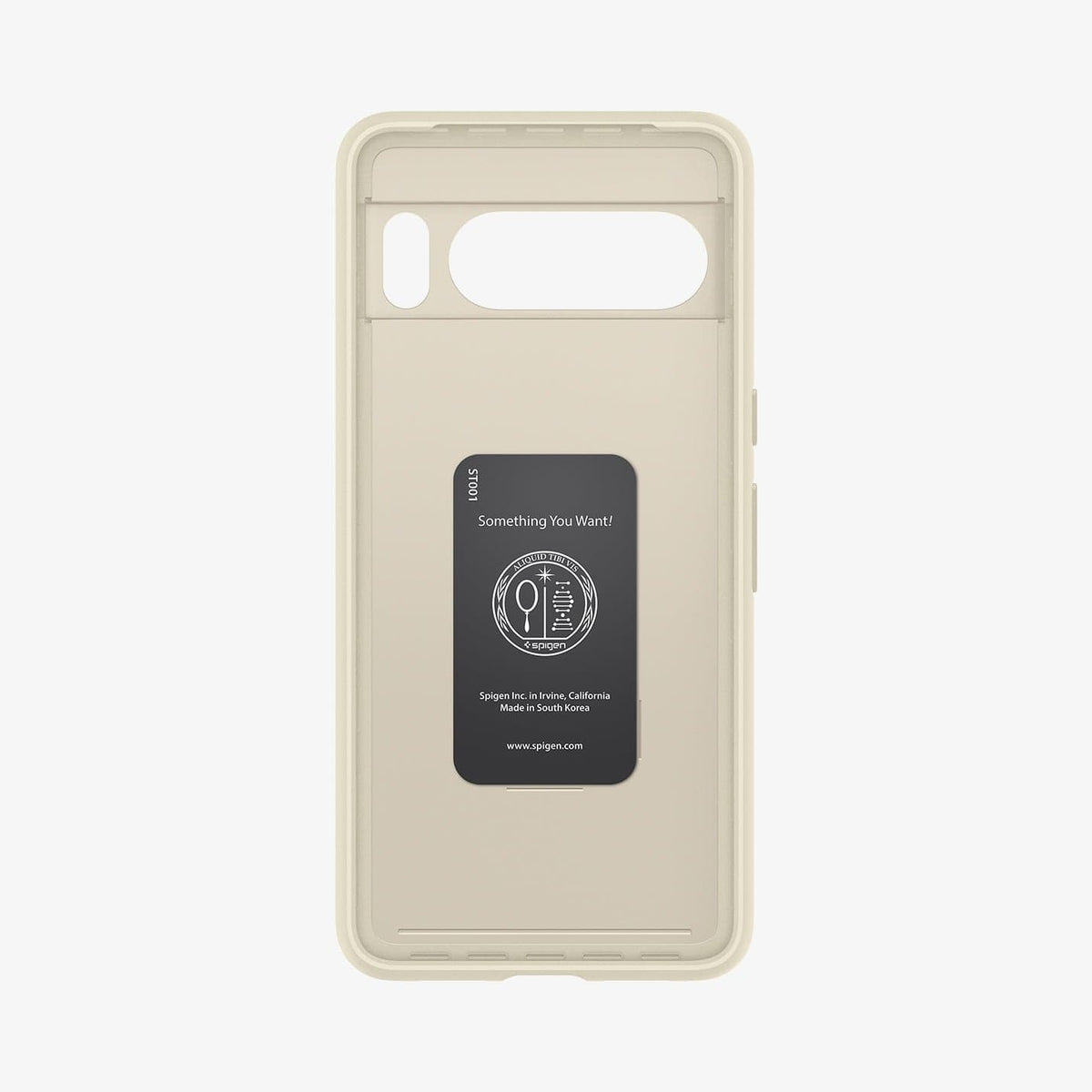 ACS06328 - Pixel 8 Pro Case Thin Fit in mute beige showing the inside of case