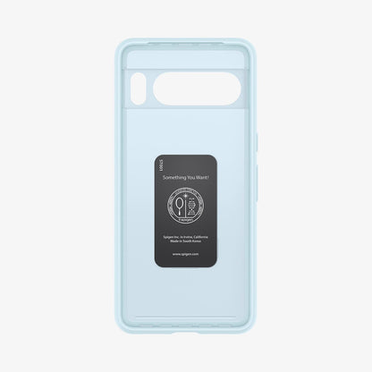 ACS06327 - Pixel 8 Pro Case Thin Fit in mute blue showing the inside of case