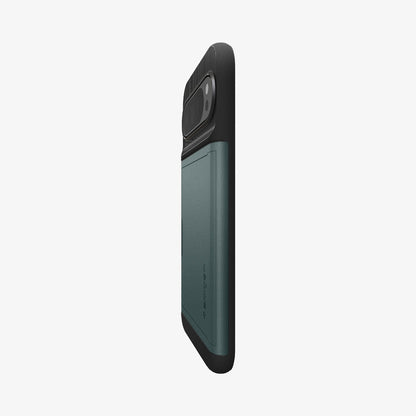 ACS07730 - Pixel 9 Pro XL Case Slim Armor CS in Abyss Green showing the partial back and side