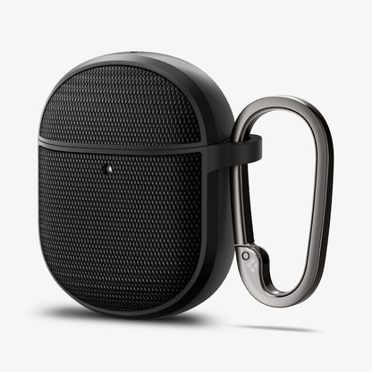 ACS07605 - Pixel Buds Pro 2 Series Case Classic Fit in black showing the front and side with carabiner