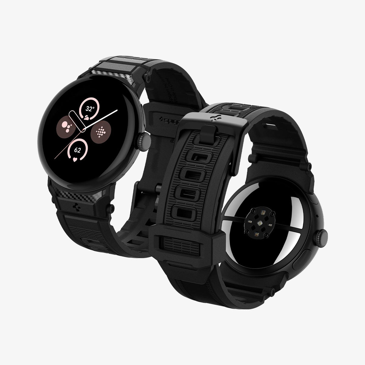 AMP07556 - Pixel Watch 3 (41mm) in Black showing the front, back, sides, partial inner and bottom