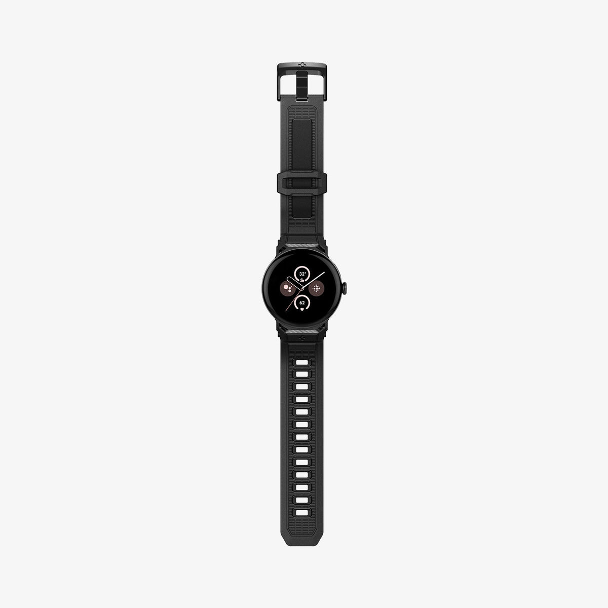 AMP07556 - Pixel Watch 3 (41mm) in Black showing the front full body laid flat