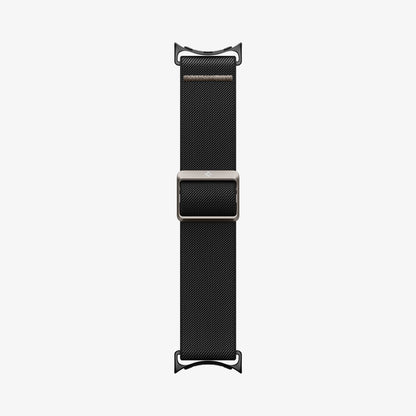 AMP07601 - Pixel Watch 4 (45mm) Lite Fit Watch Band in black showing the watch band laid out flat