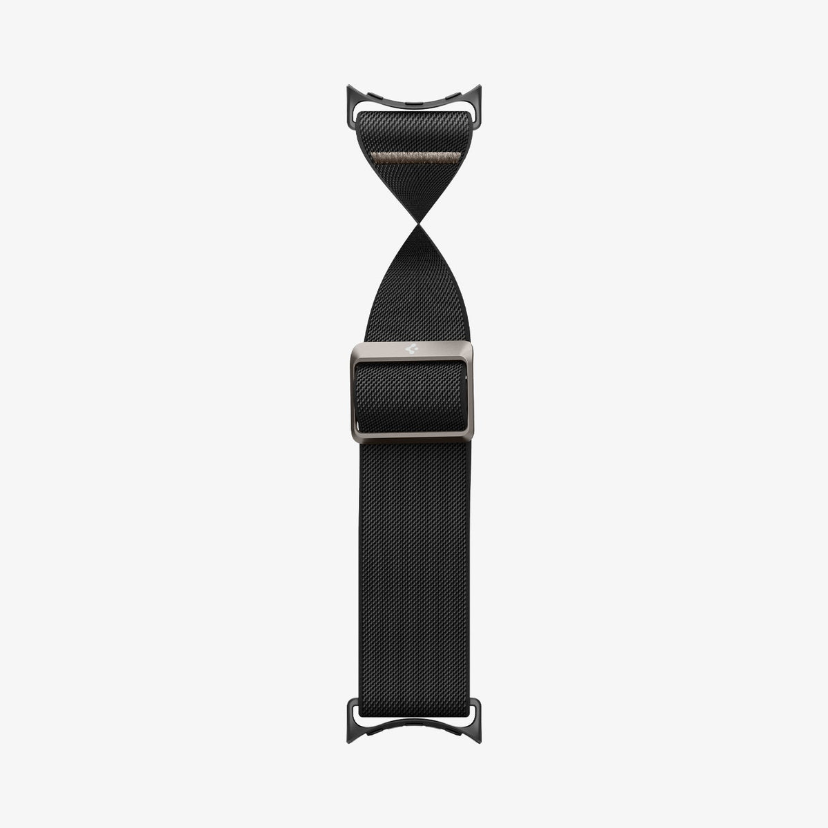 AMP07601 - Pixel Watch 4 (45mm) Lite Fit Watch Band in black showing the watch band bending slightly to show flexibility