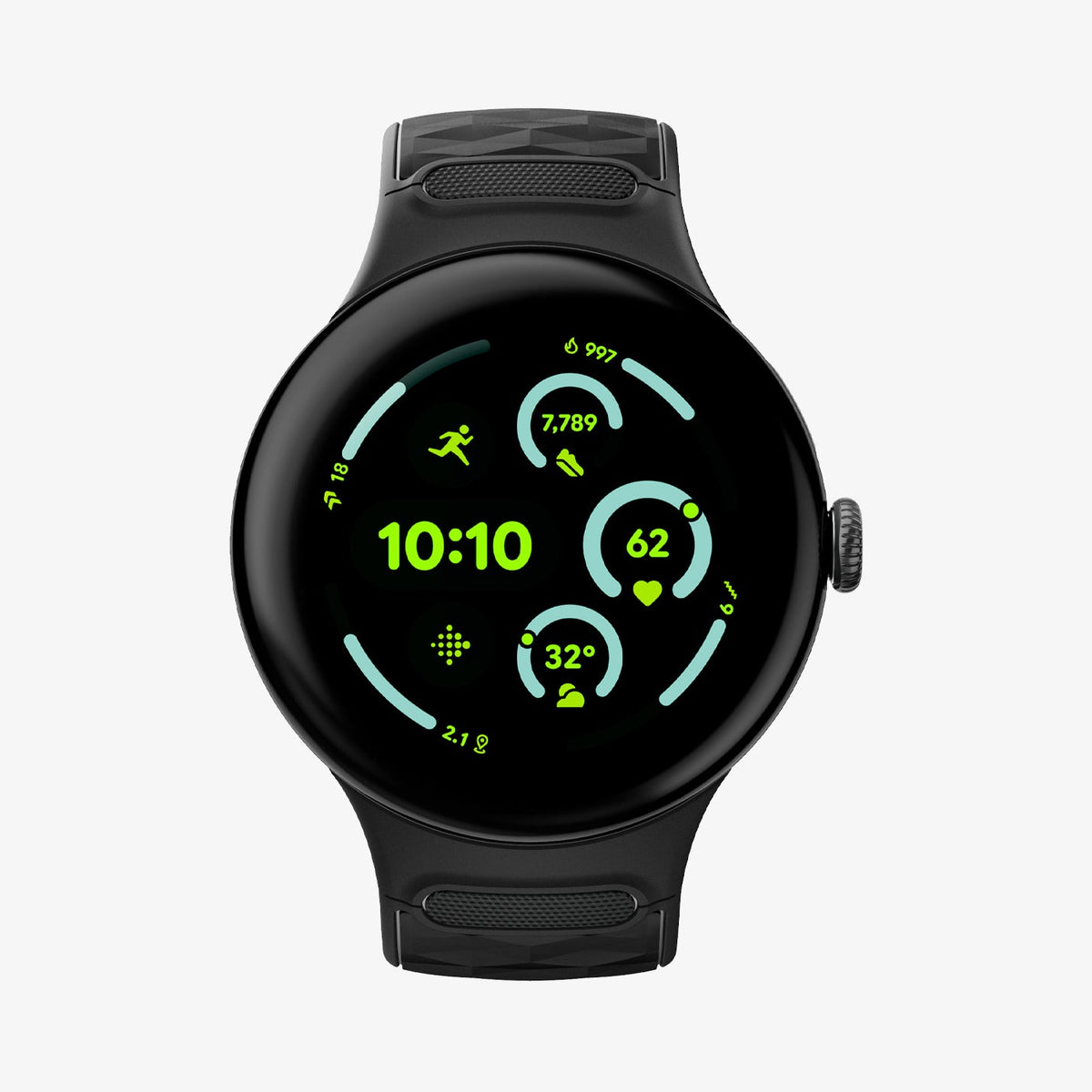 AMP10192 - GWdde Parallax Watch Band in black showing the front