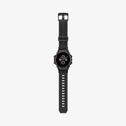 ACS07599 - Pixel Watch 3 (45mm) Case Rugged Armor Pro in Black showing the front band stretched out