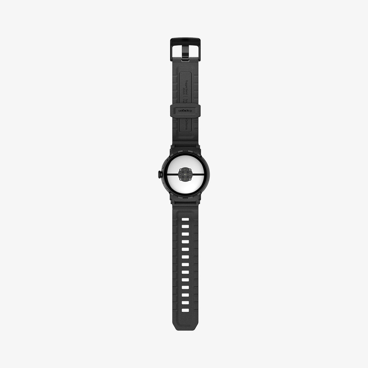AMP07600 - Pixel Watch 3 (45mm) in Black showing the back full body laid flat