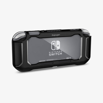 ACS00212 - Nintendo Switch Lite Case Rugged Armor in matte black showing the back and partial side