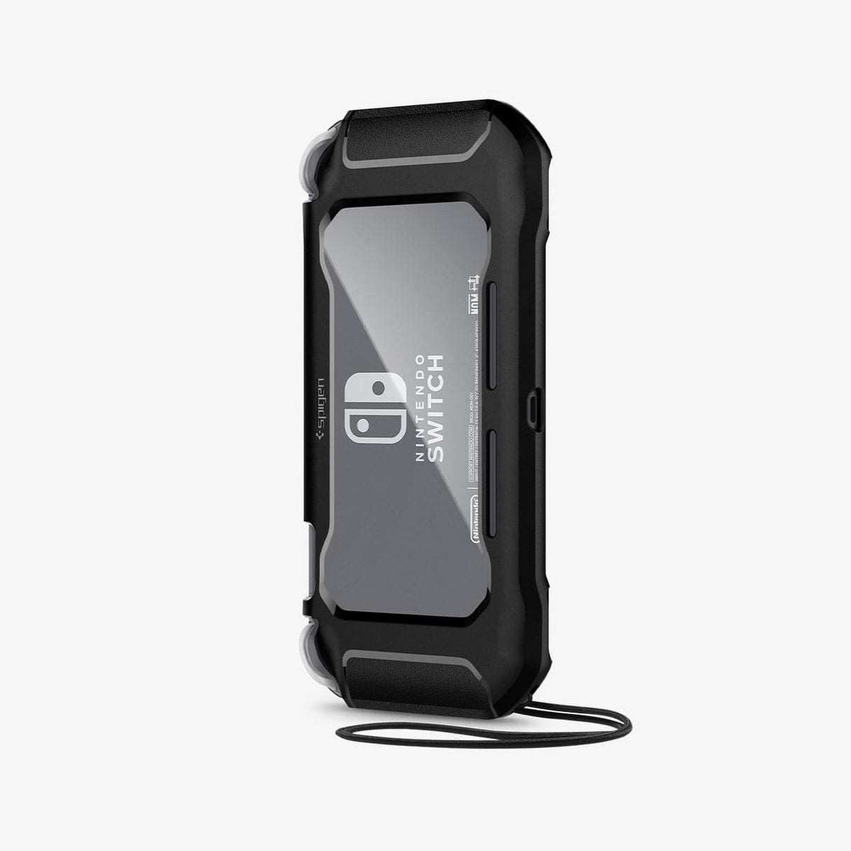 ACS00212 - Nintendo Switch Lite Case Rugged Armor in matte black showing the back and bottom