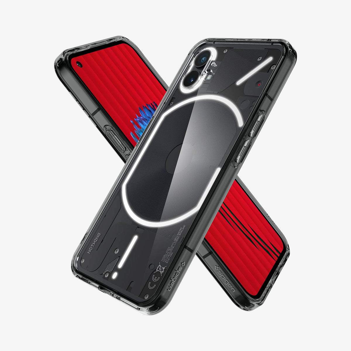 ACS05422 - Nothing Phone 1 Case Ultra Hybrid showing the back, front and sides