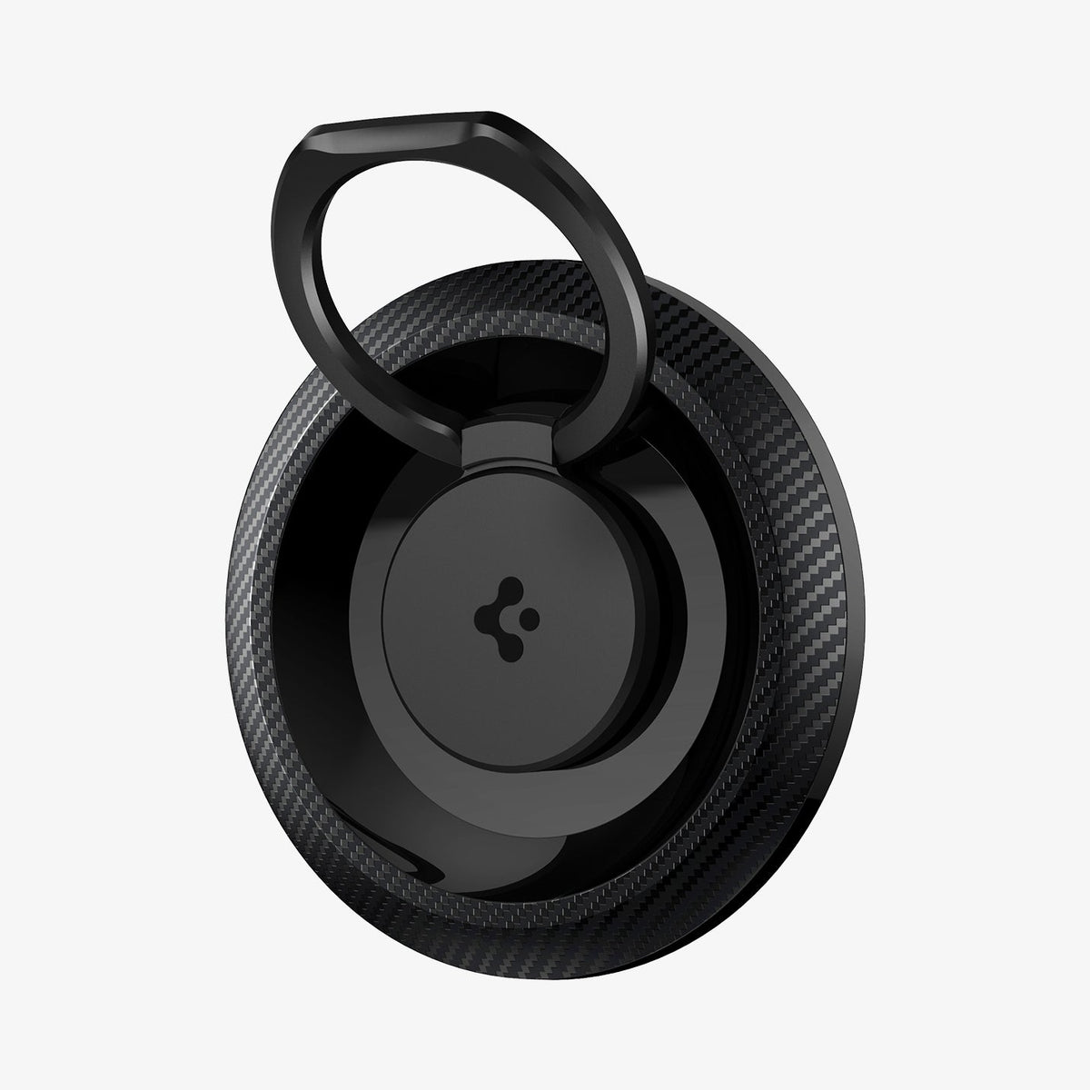 AMP05505 - O-Mag Magnetic Phone Holder (MagFit) in carbon showing the front and ring extended out