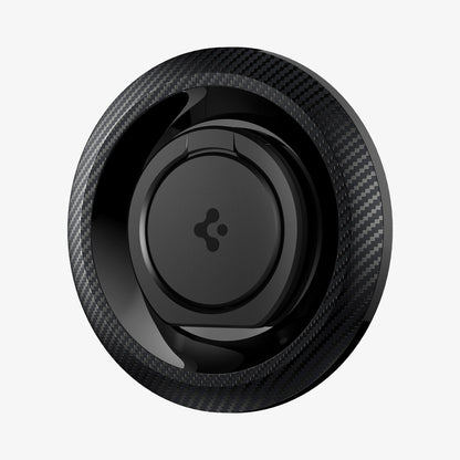 AMP05505 - O-Mag Magnetic Phone Holder (MagFit) in carbon showing the front and partial side