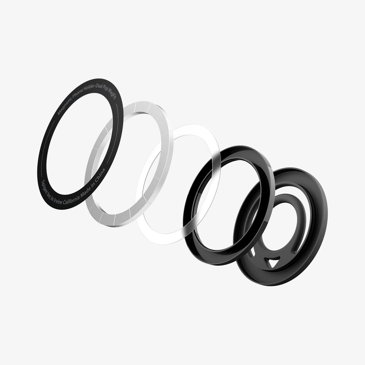 AMP08886 - O-Mag | Dual Pop (Mag Fit) OM105 in Black showing the parts of the mag ring hovering