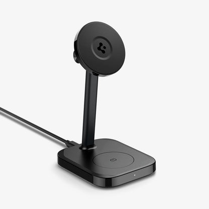 ACH08937 - ArcField™ Magnetic Wireless Charger Stand | PF2402 (MagFit) in Black showing the front, side and bottom