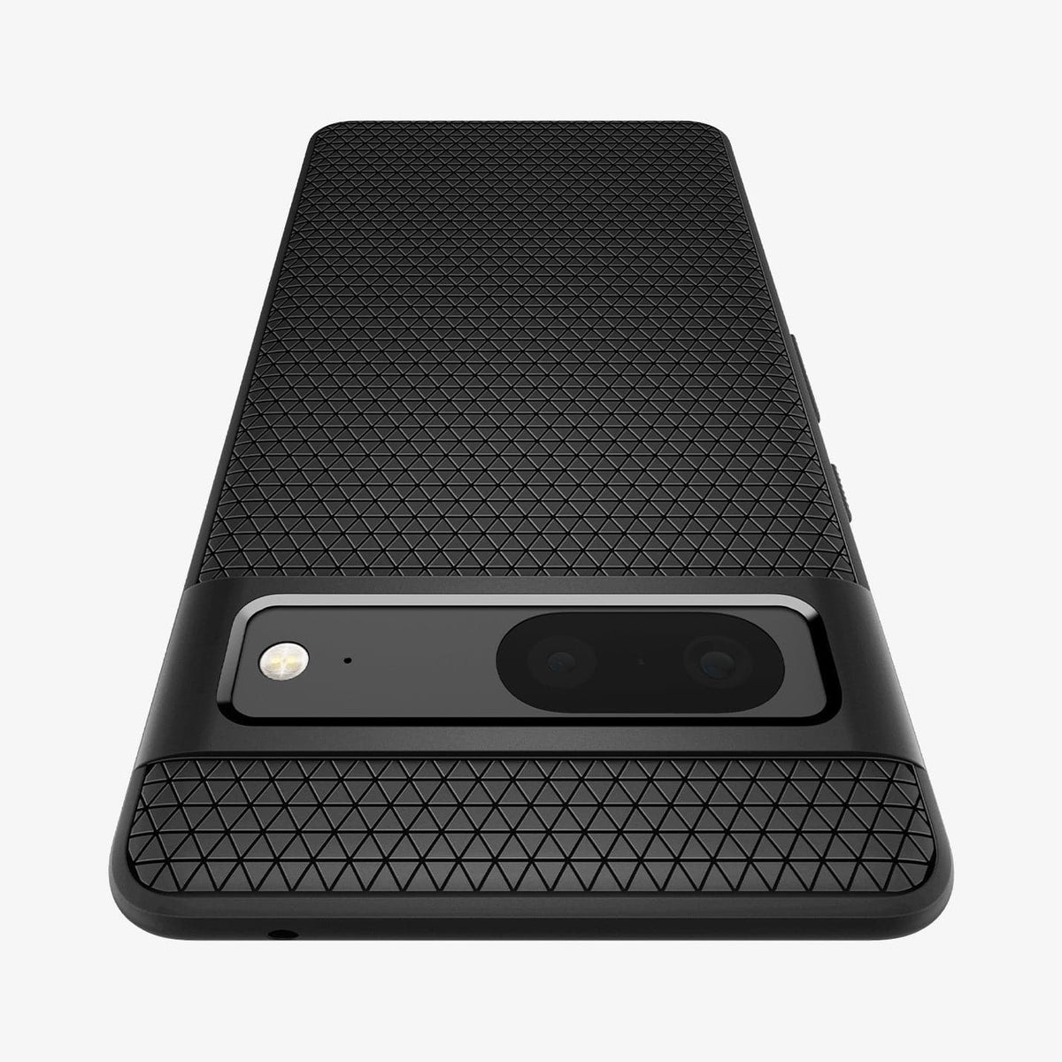 ACS04696 - Pixel 7 Case Liquid Air in matte black showing the back zoomed in to show the fine details
