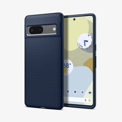 ACS04697 - Pixel 7 Case Liquid Air in navy blue showing the back and front