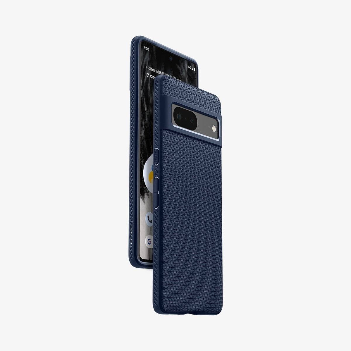 ACS04697 - Pixel 7 Case Liquid Air in navy blue showing the back, sides and partial front