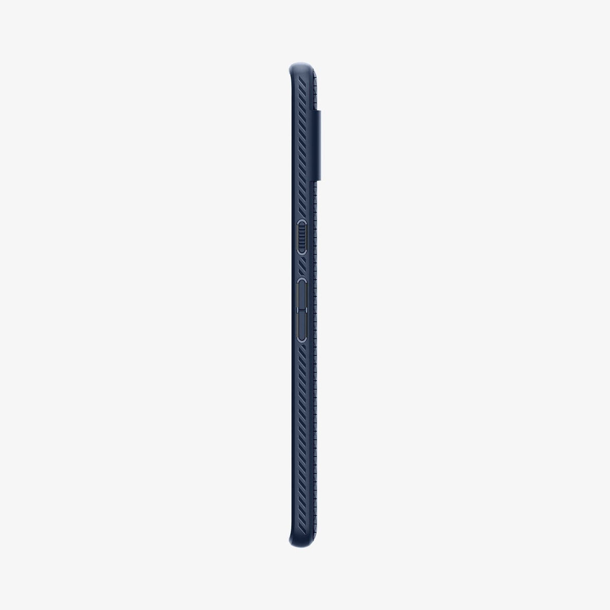 ACS04697 - Pixel 7 Case Liquid Air in navy blue showing the side with volume controls
