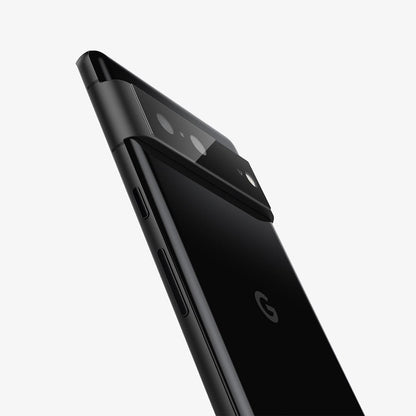 AGL05471 - Pixel 7 Optik Lens Protector in black showing the back and partial side